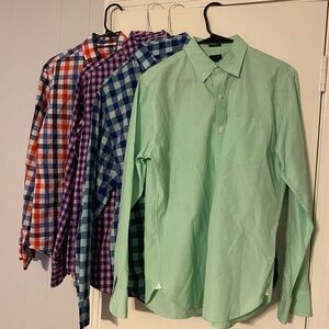 J. Crew Men's Checkered and Solid Slim fit Shirts - Blue, Red, Green, Pink